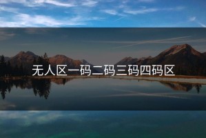 无人区一码二码三码四码区